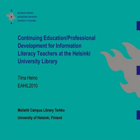 Continuing Education/Professional Development for Information Literacy Teache...
