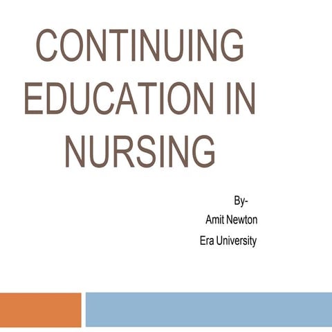 Continuing education in nursing 1