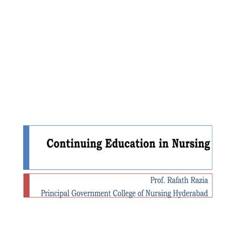 Continuing education in nursing