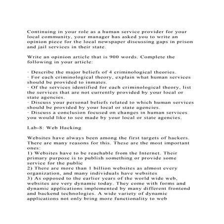 Continuing in your role as a human service provider for your local.docx