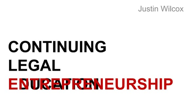 Continuing Legal Edu-preneurship