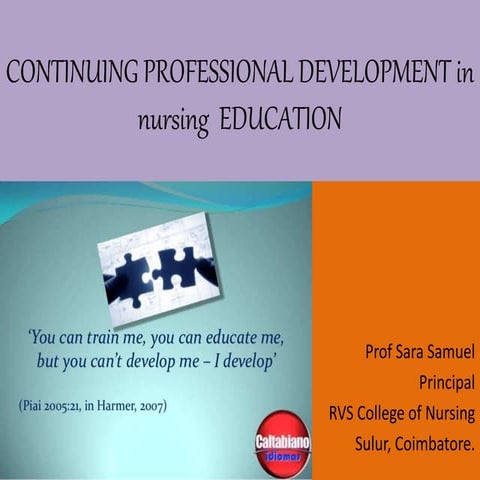 Continuing professional development in education | PPT
