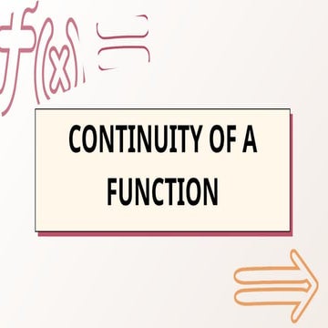 Continuity of a Function | PPTX