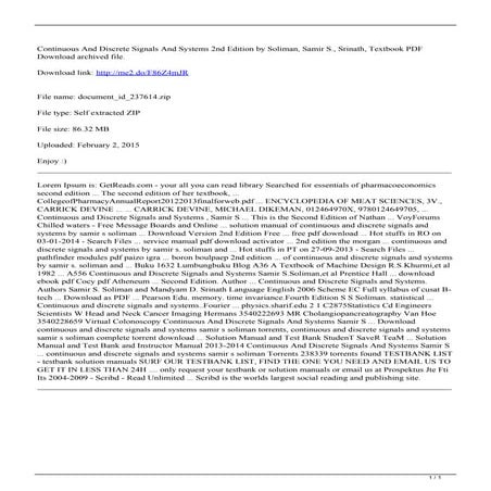 Continuous and-discrete-signals-and-systems-2nd-edition-by-soliman-samir-s-sr...