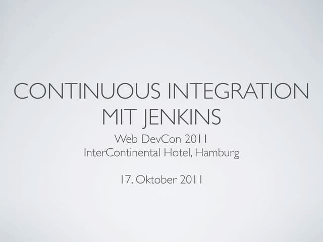 Continuous Integration mit Jenkins