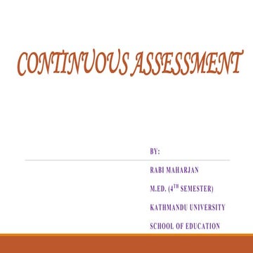 Continuous Assessment System (CAS In Nepal)