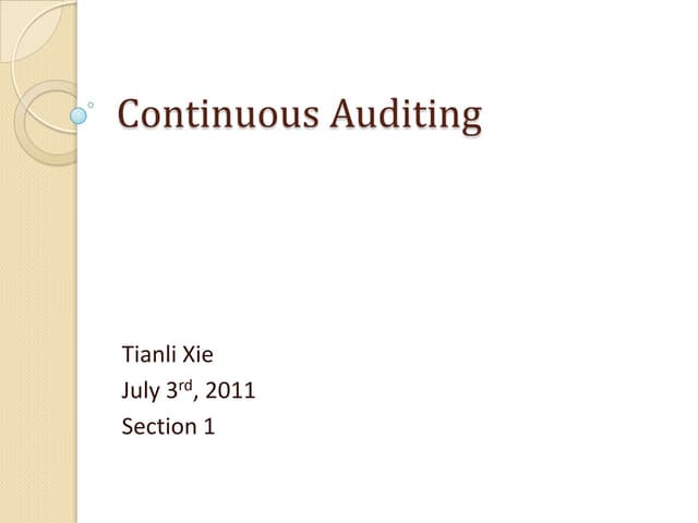 Continuous auditing