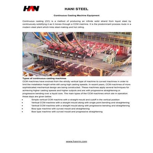 Continuous Casting Machine Equipments | PDF