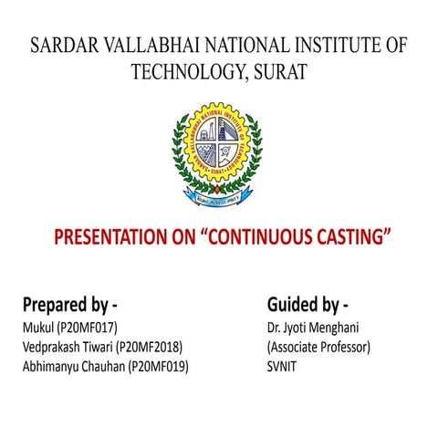 Continuous casting of steel 