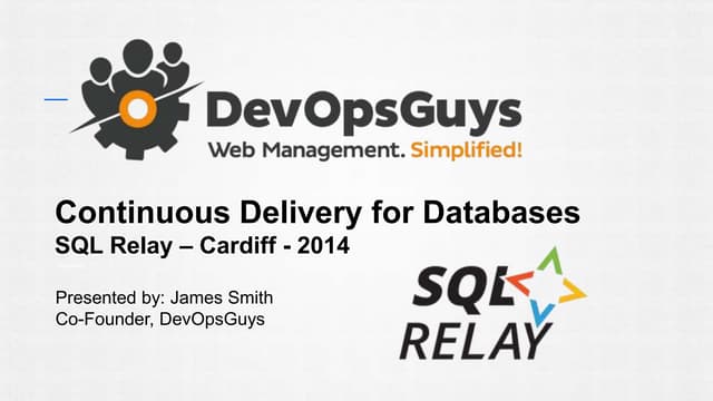 Continuous delivery for databases