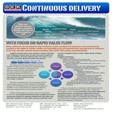 DEK Technologies Continuous Delivery one pager