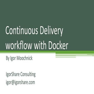 Continuous delivery workflow with Docker