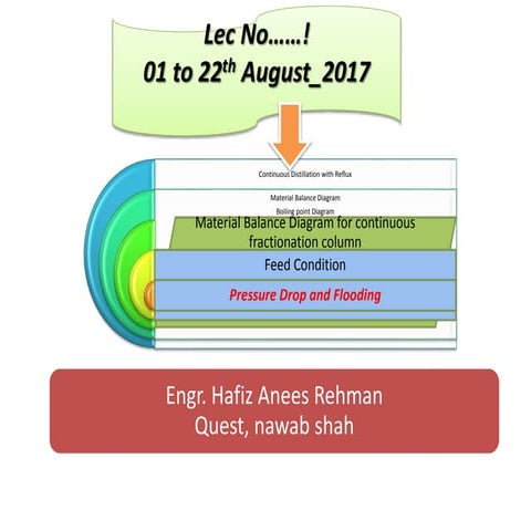 Continuous Distillation with Reflux Ratio