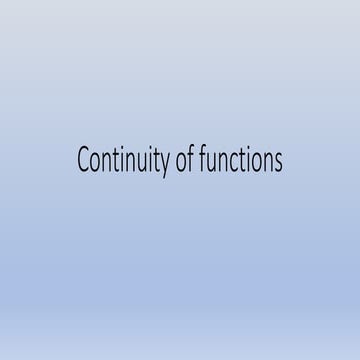 Continuous functions | PPT