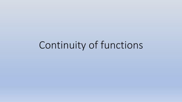 Continuous functions | PPT
