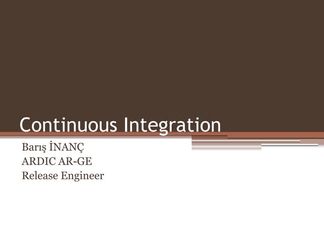 Continuous integrations - Basics