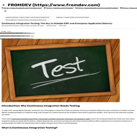 Continuous Integration Testing The Key to Reliable ERP and Enterprise Applica...