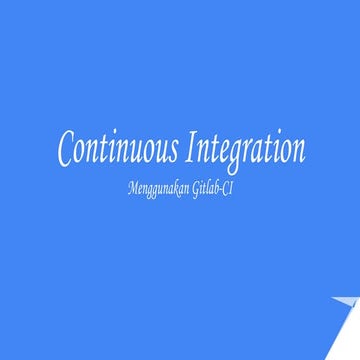 Continuous integration with git lab
