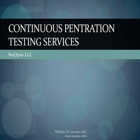 Continuous Pentration Testing Services