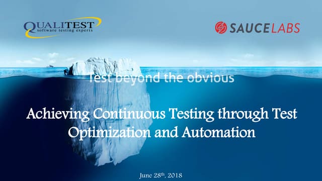 How to Optimise Continuous Testing