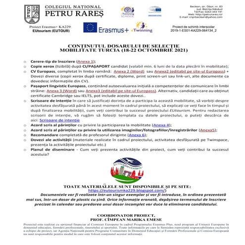 Continutul dosarului