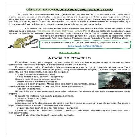 Conto de suspense e atividade. | PDF