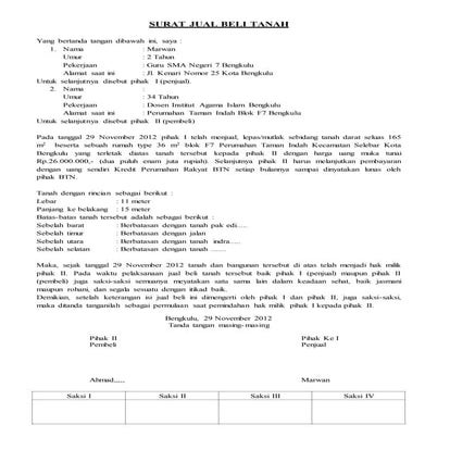 Contoh surat-perjanjian-jual-beli-tanah-dan | PDF