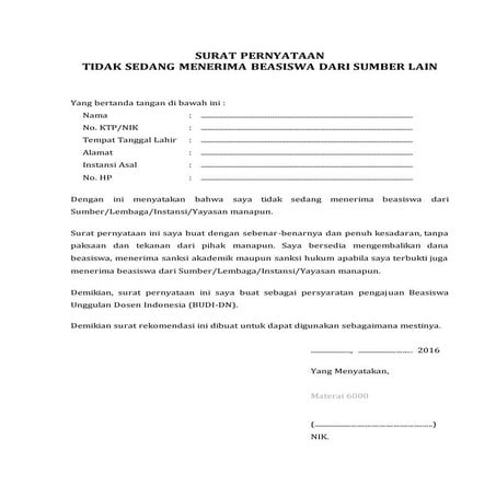 Contoh surat-pernyataan-tidak-sedang-menerima-beasiswa-lain