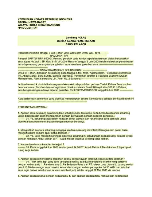 Contoh berita acara pemeriksaan dokumen | DOCX