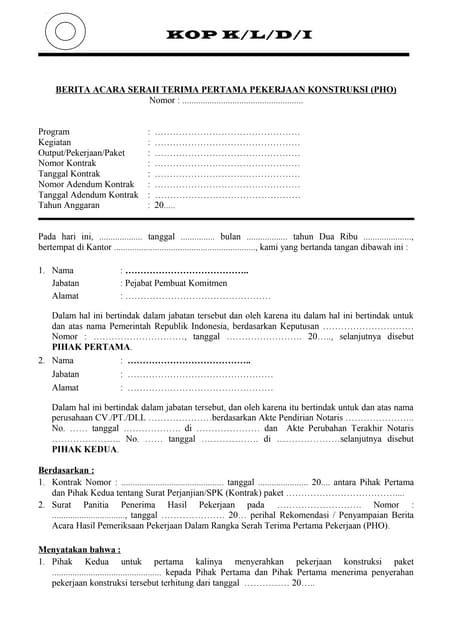 Berita acara kehilangan barang perusahaan | DOCX