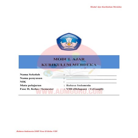 Modul Ajar Kelas 8 Smp Bahasa Indonesia Fase D Docx