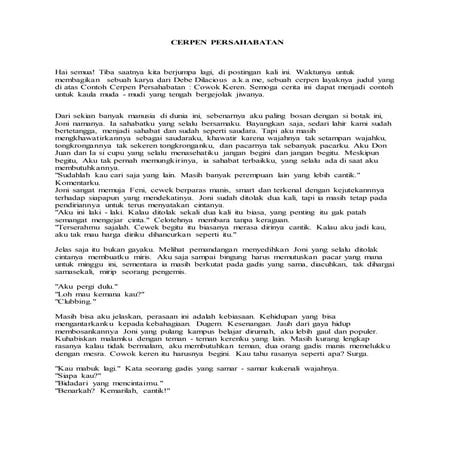 Contoh cerpen persahabatan