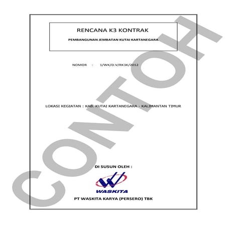 Contoh construction safety plan