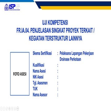 CONTOH FORMAT PPT PELAKSANA LAPANGAN DRAINASE PERKOTAAN.pptx