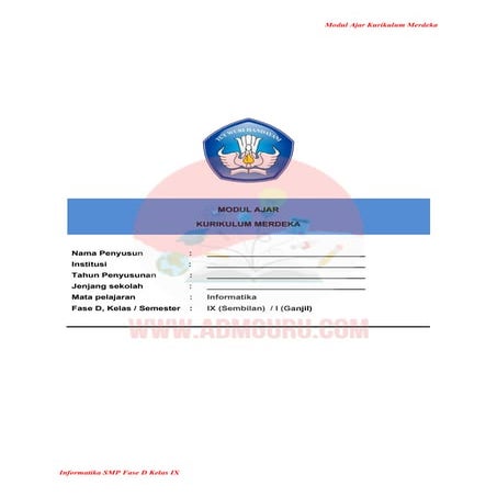 Modul Ajar Informatika Kelas 9 Kurikulum Merdeka