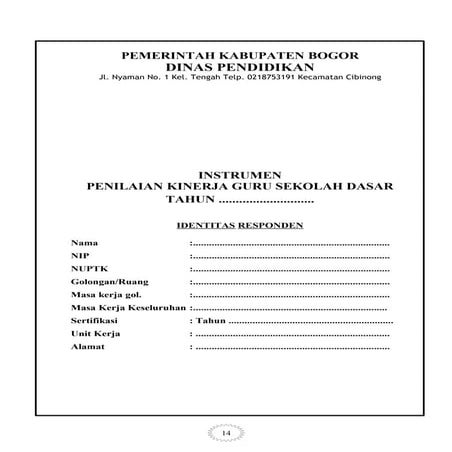 instrumen penilaian kinerja guru