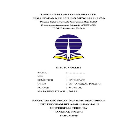 Format APKG 1 dan 2 PKP Universitas Terbuka ( UT ) Terbaru | DOC