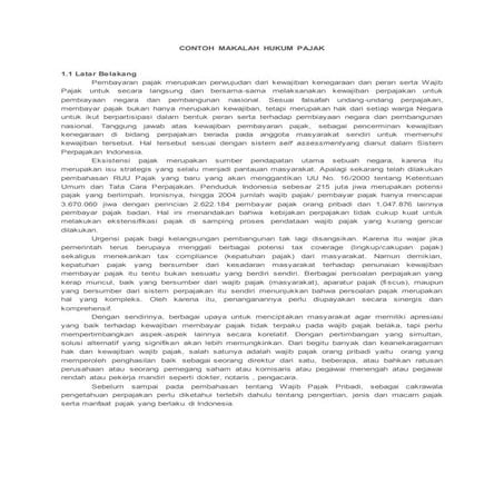 Contoh makalah hukum pajak