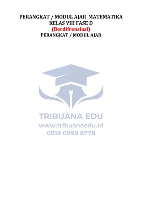 Modul Ajar Deep Learning Matematika Kelas 8 Kurikulum Merdeka Docx