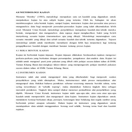 Contoh metodologi kajian