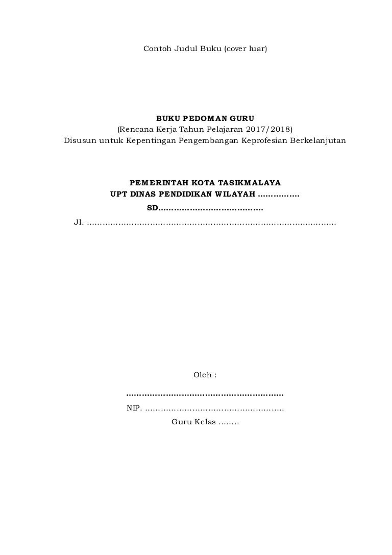 Contoh Pedoman Buku Guru