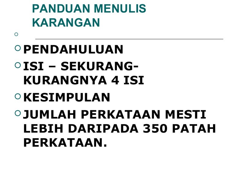 Contoh Pendahuluan Karangan Cara Menghurai Isi