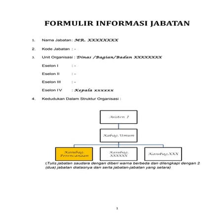 Contoh pengisian anjab