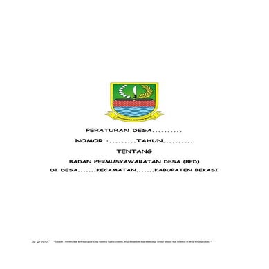 Contoh Peraturan Desa tentang BPD