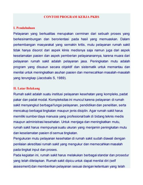 Program Kerja Komite Keperawatan