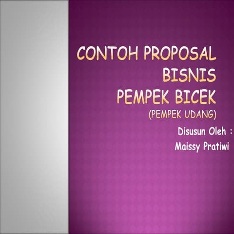 Contoh proposal bisnis 2013 | PPT