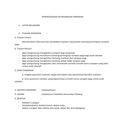 Contoh proposal pameran pkg