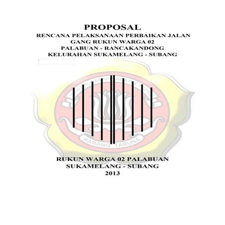Contoh proposal perbaikan jalan gang rw 02