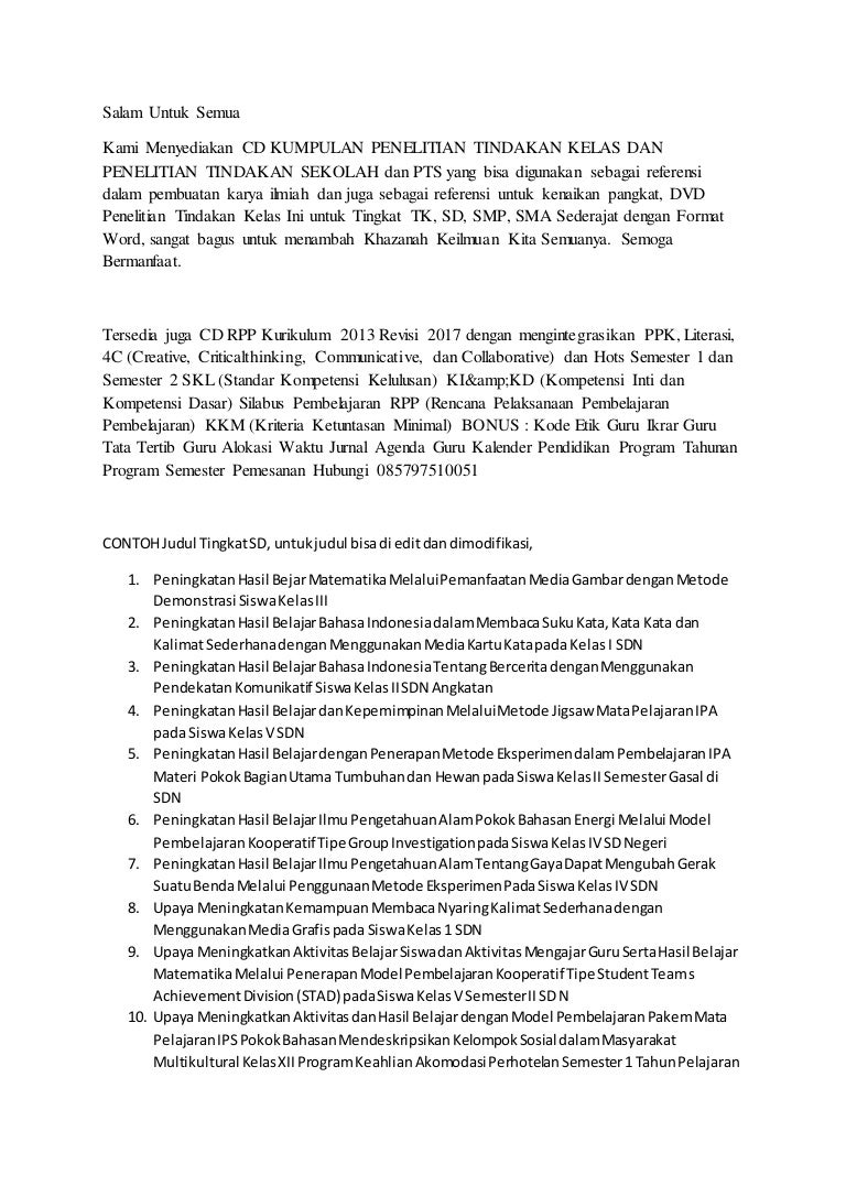 Contoh ptk matematika sd kelas 3