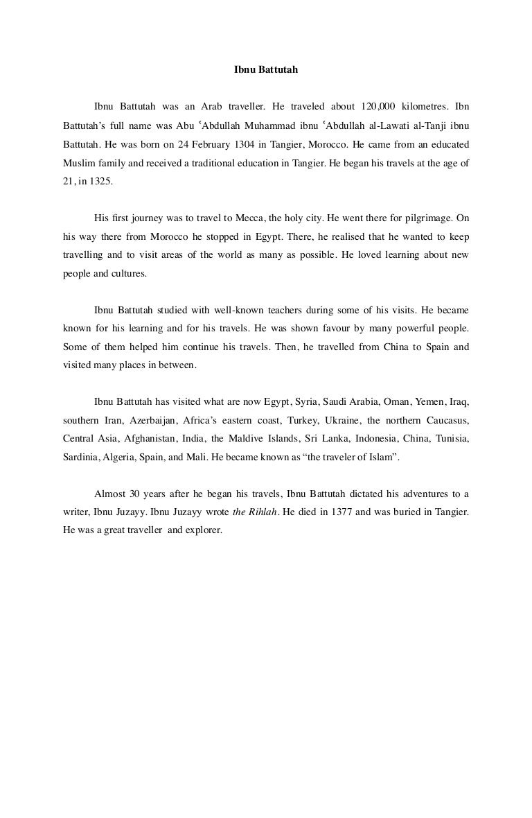Contoh Recount Text Ibnu Battutah